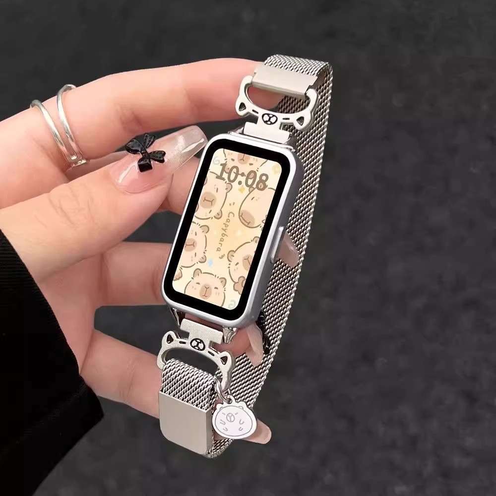 Suitable for Huawei Bracelet 10/9/8Nfc Watch Strap Milan Metal Magnetic Xiaomi Bracelet 9/8 Breathable Wristband