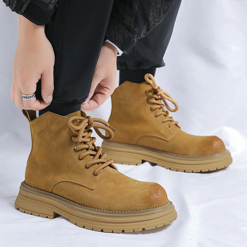 Осенние и зимние новые шнуровочные мотоциклетные сапоги Martin сапоги мужской английский стиль ретро, короткие сапоги оптом обувь 24458-R