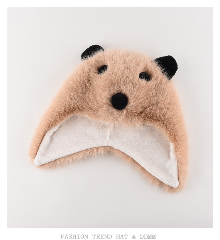 Versión coreana linda Lei Feng para mujeres en otoño invierno, pequeñas orejas de osito cálidas, protección auditiva antifrío de dibujos animados de peluche,_voghion.com