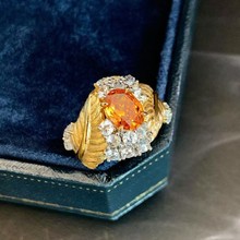 �錚����18K��ָ �K��PT950����� ʯ���_ʯ��ɫ��ʯ��ָ���z��ˇ