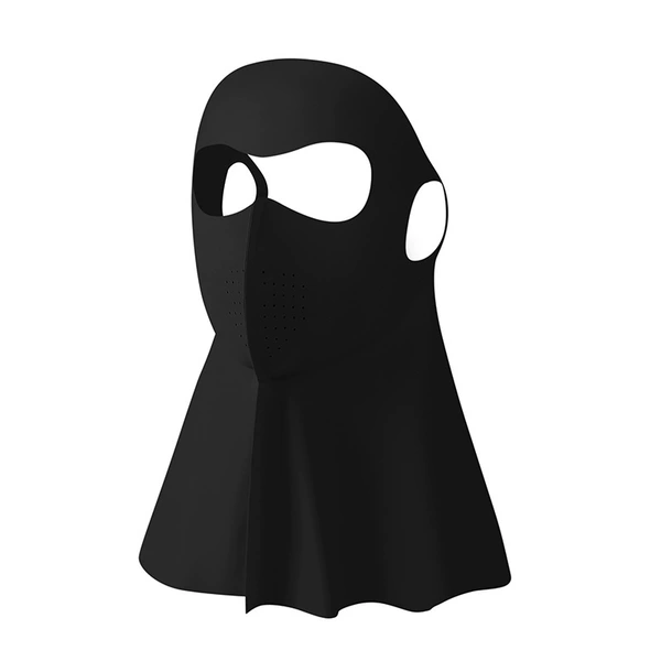 Black, silk, breathable, with neck protection