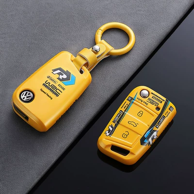 Volkswagen Sagitar Key Cover Car key bag - no-specifications-model-a-lucky-yellow-yellow-leather-buckle