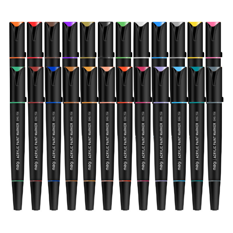 Set de marcadores acrílicos de doble punta personalizados Somic, impermeables, para manualidades DIY en cerámica