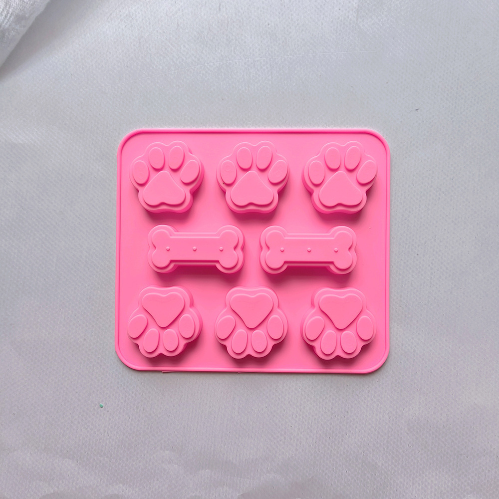 Silicona 6 con hueso de garra de gato 78 molde de chocolate galletas de bricolaje mousse molde para hornear pastel de pudín de caramelo