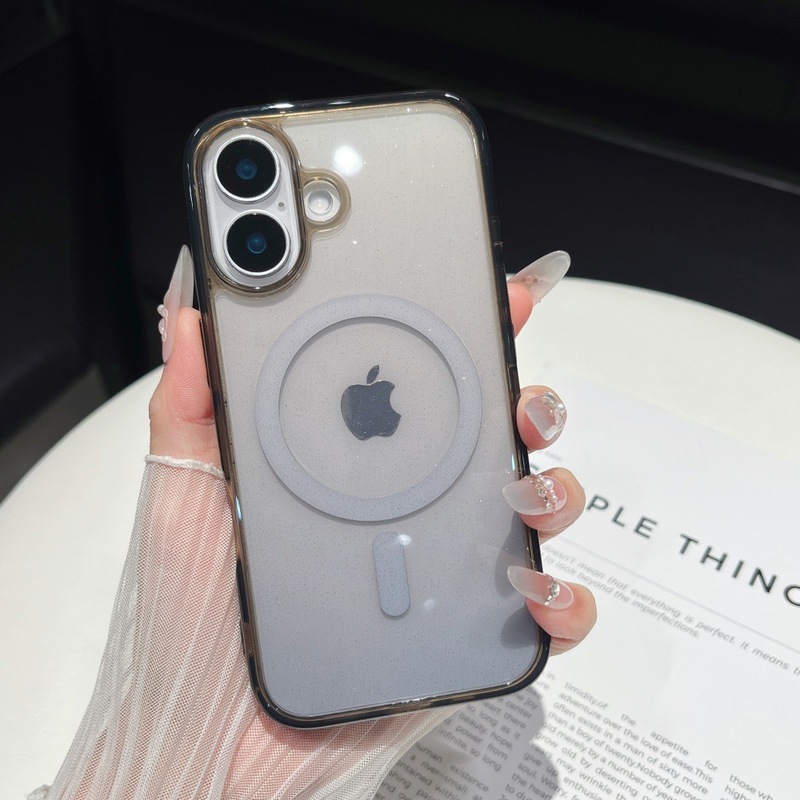 适用iphone17Promax手机壳星耀闪粉苹果17Magnetic磁吸壳金属按键|undefined