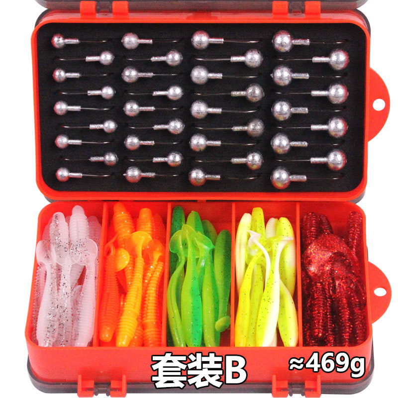 Venta al por mayor P2 luya caja de cebo de doble cara caja de división 127G caja de accesorios de plástico portátil gancho de plomo traje de cebo suave