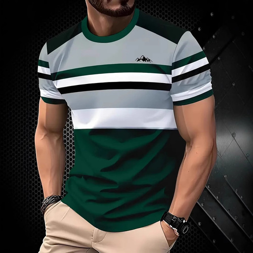 2025 New Street Trend 3D Print Cross-border T-shirt Summer Casual Loose Sports Style 3D Print Short-sleeve