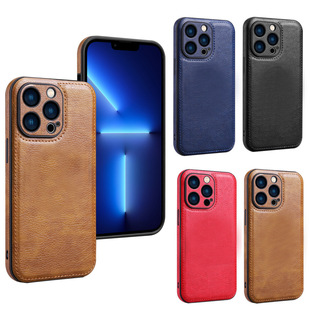 Suitable for Iphone16Promax Mobile Phone Case Apple 15Pro Business Leather Protective Cover Side Leather Protection