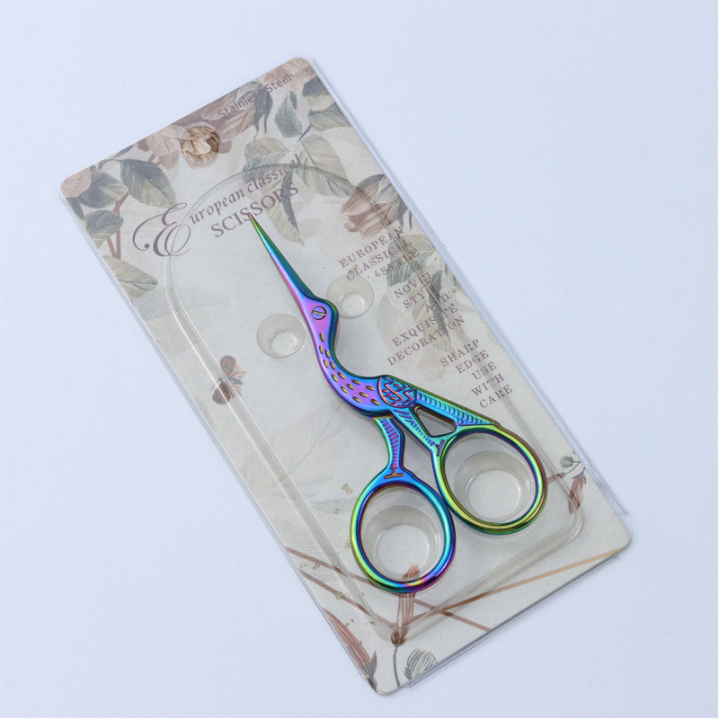 Tijeras de Grulla Acero Inox — Costura, Bordado, Estilo Retro