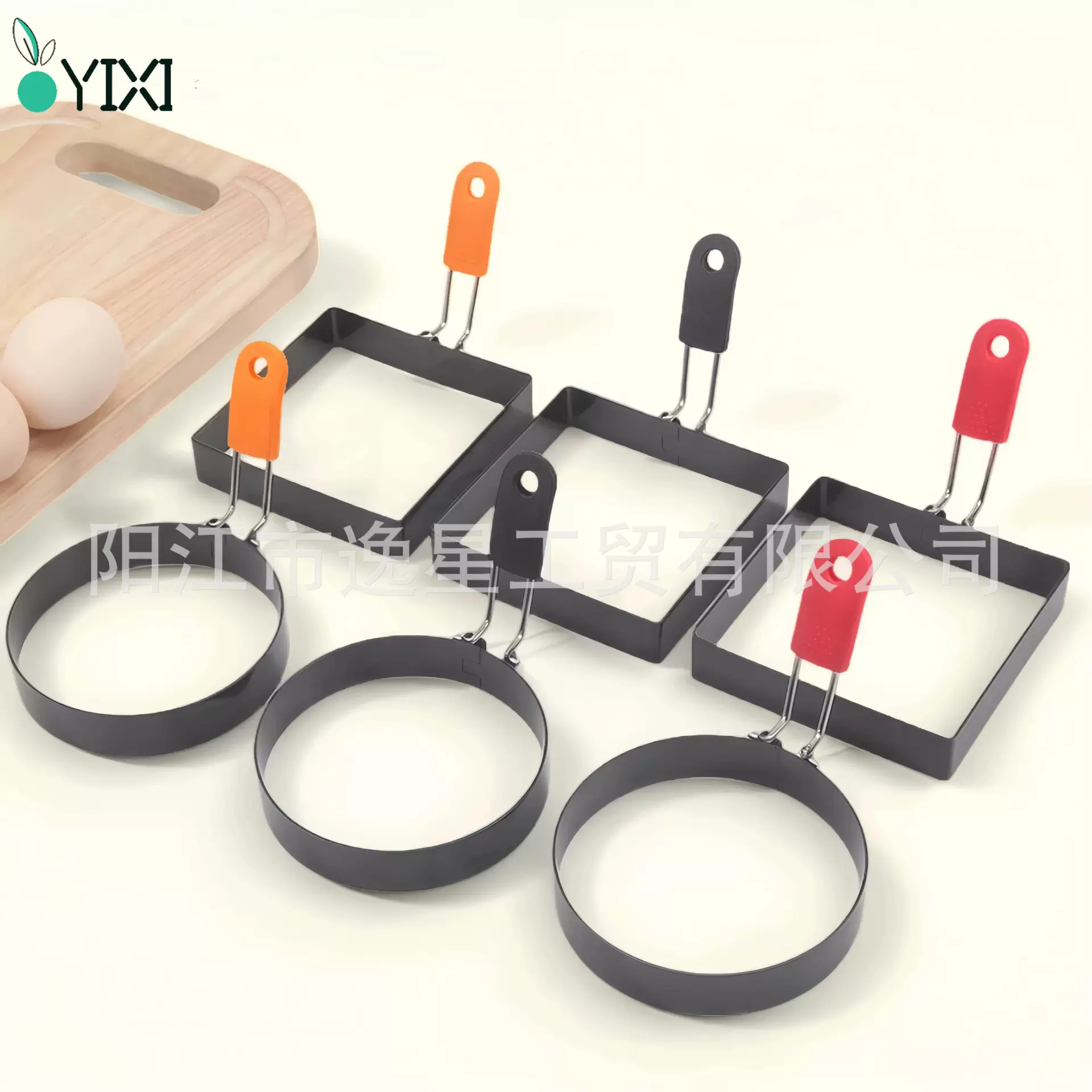 批发430不锈钢圆形煎蛋器硅胶柄不粘煎蛋圈煎蛋模型煎饼模煎蛋圈