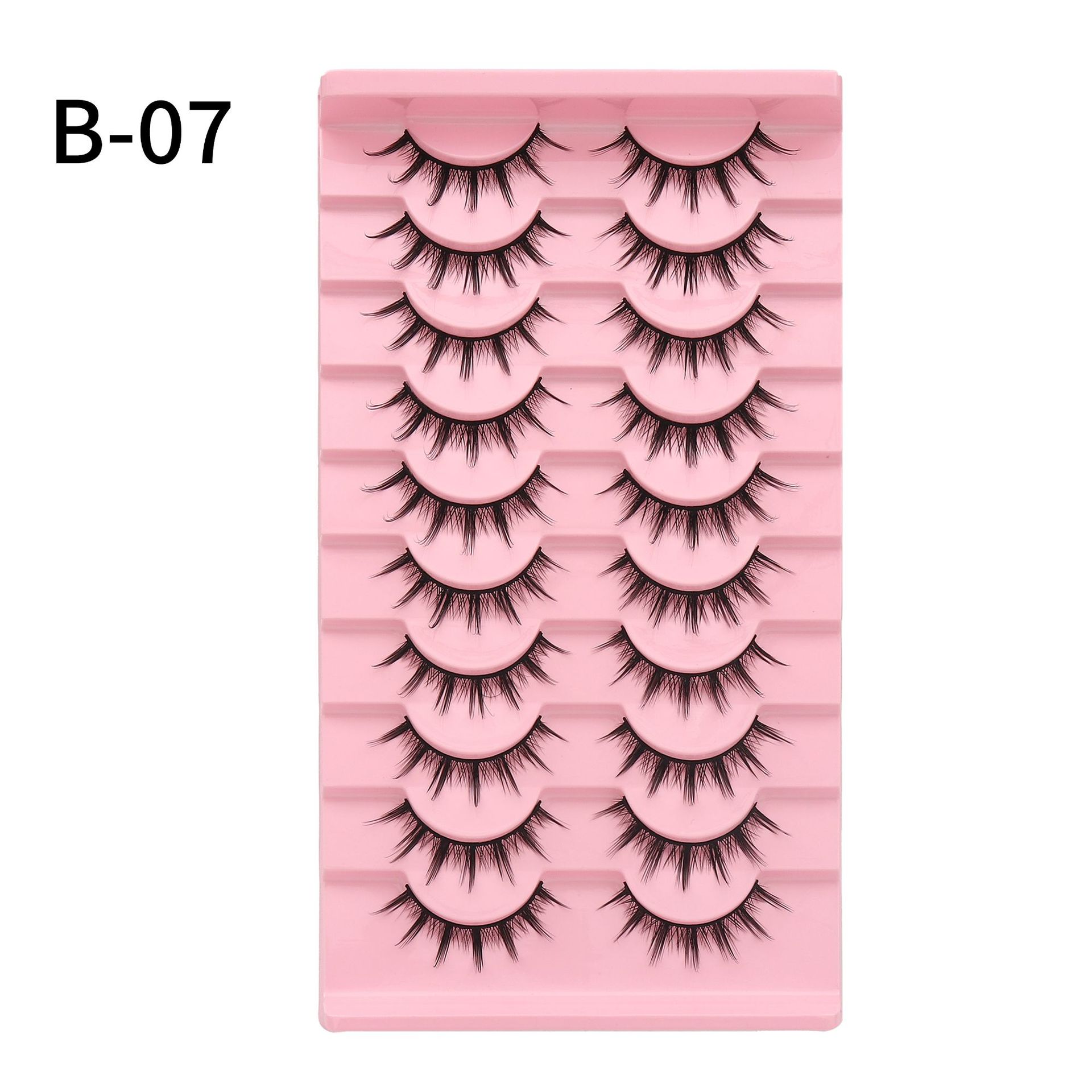 En stock una caja de 10 pares 009 pequeño diablo pestañas falsas natural multi-nivel 3D tridimensional pestañas fábrica al por mayor