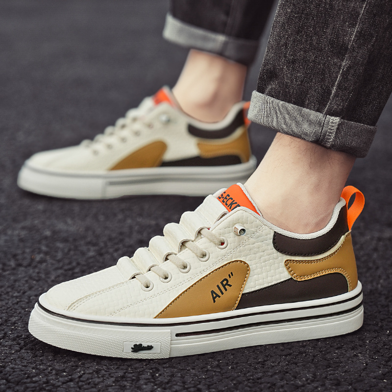 2025 primavera de zapatos de suela baja para hombres, zapatos de cuero para estudiantes, zapatos deportivos casuales de transmisión en vivo, zapatos de moda para hombres