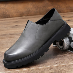 2024 Fall New English Style Men's Leather Shoes Korean Version Casual Shoes Retro Men's Leather Shoes Outdoor Work Style Trendy Shoes for Men