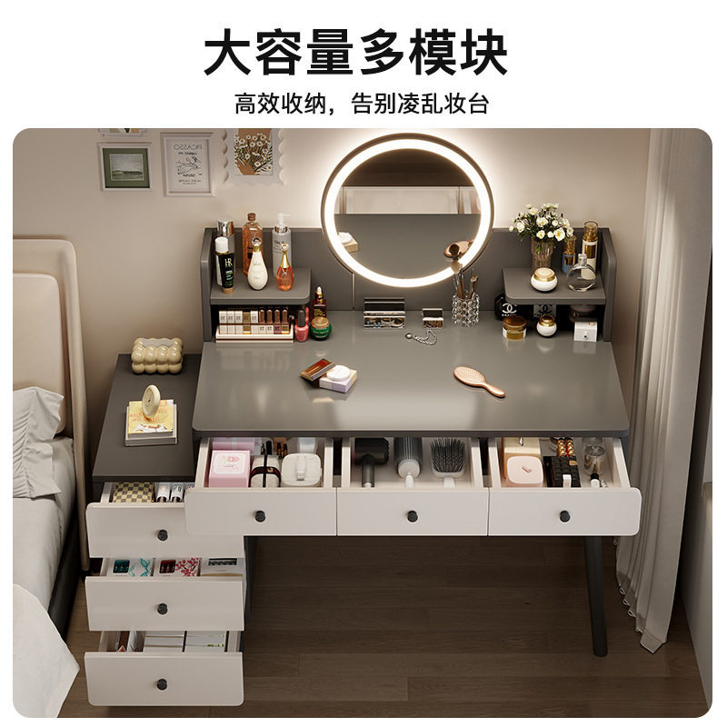 2026 nuevo estilo personalizado simple mesas de cabecera en una mesa de tocador espejo de maquillaje dormitorio image 3