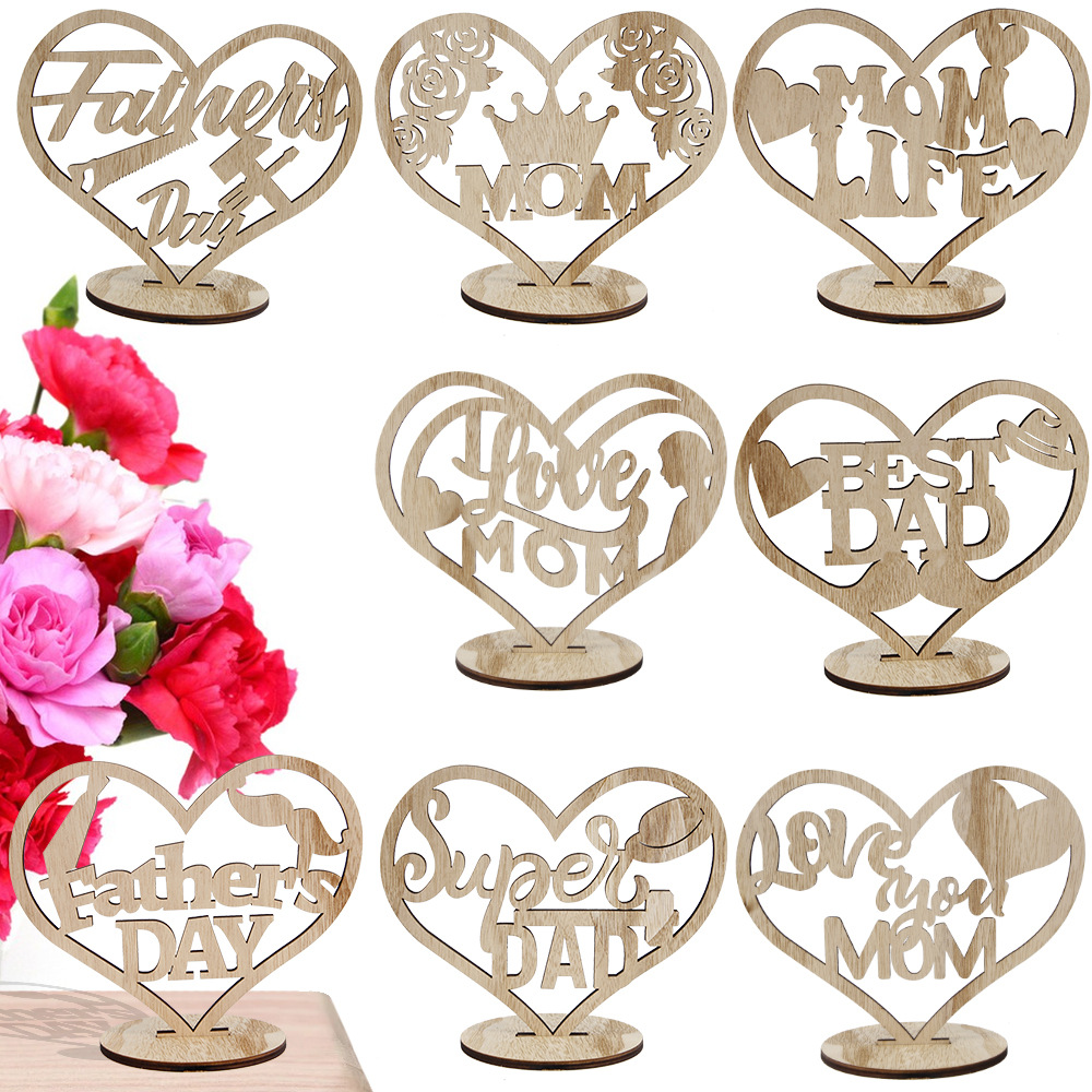 40g Weight Ornaments Home Textiles & Decor Type 1 Piece Quantity Indoor Occasion Boxwood Material Mother'S Day, Father'S Day Festival Letter, Heart Shape Pattern Romantic Style Mother'S Day Father'S Day Romantic Letter Heart Shape Boxwood Ornaments Artificial Decorations 2