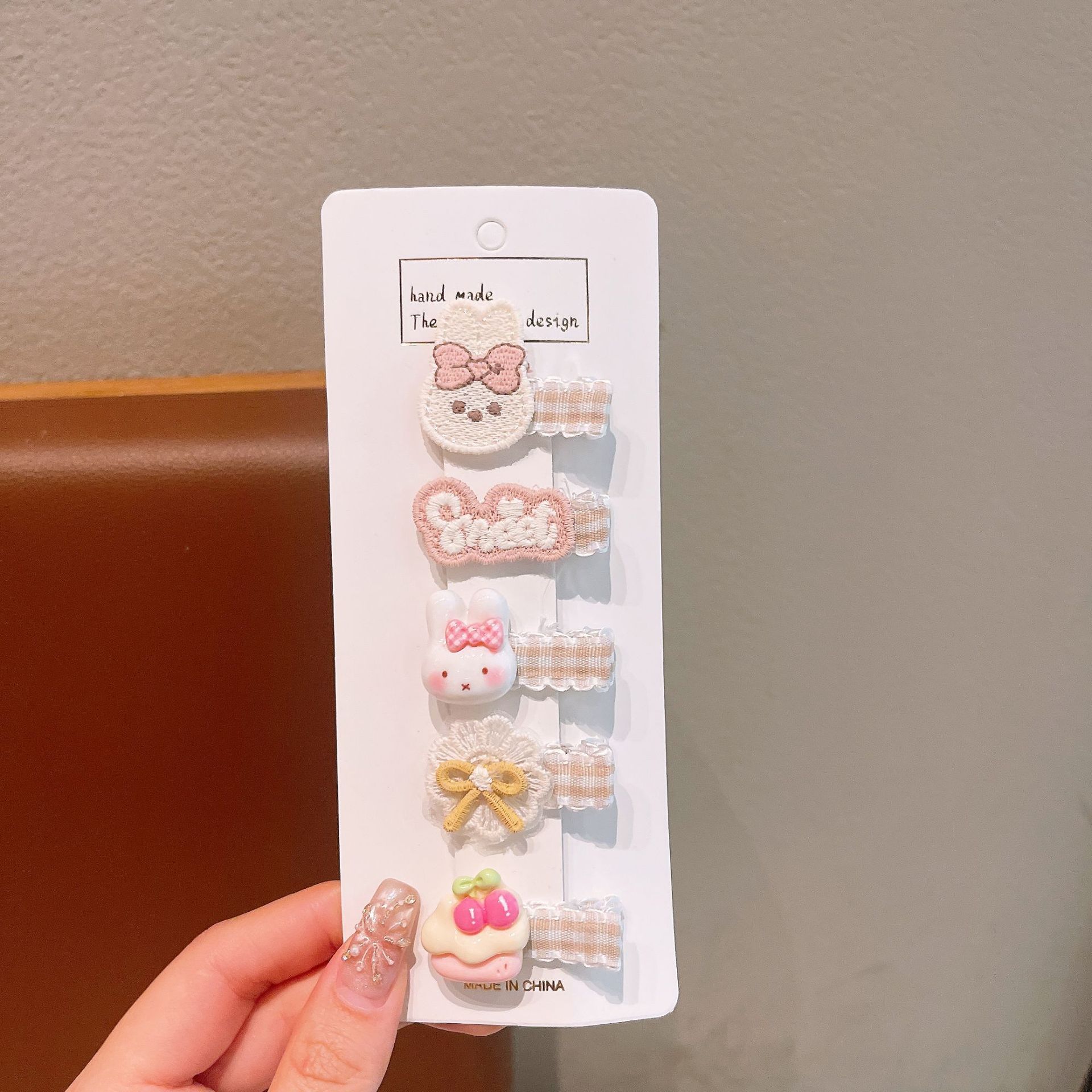 1# 미색 토끼 머리핀 5종 세트