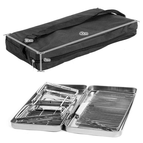 Outdoor Camping Stove, Stainless Steel Folding BBQ Grill, Outdoor Fire Pit, Camping Fire Ring, BBQ Rack