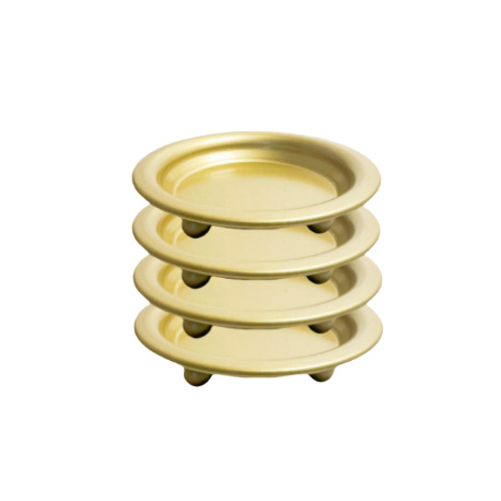 2024 nuevo estilo americano negro redondo bandeja de vela de bananas decoración del hogar candelabro pequeño bandeja de vela de hierro forjado