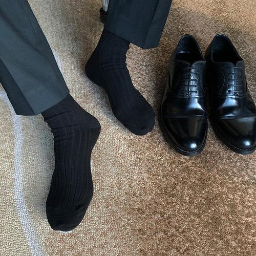 Men's suits, deodorant formal socks, mid-calf socks, black trendy summer leather shoes, black socks, thin business trousers