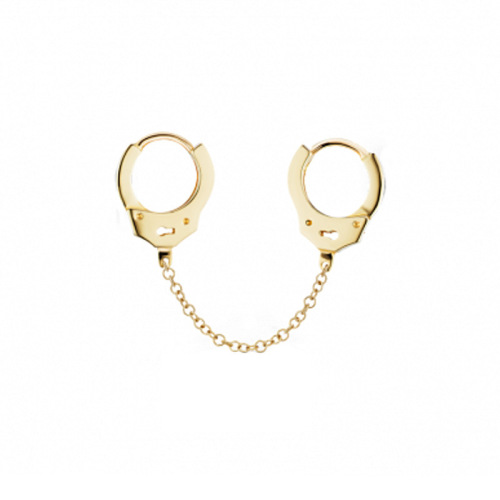 European and American internet celebrities have unique personality and overall lock ear buckle double ear piercing chain earrings trendy stacked earrings