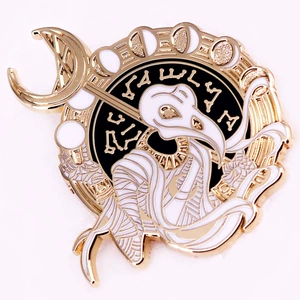Egyptian mythology Moon God Kong Su enamel pin moon Constellation badge