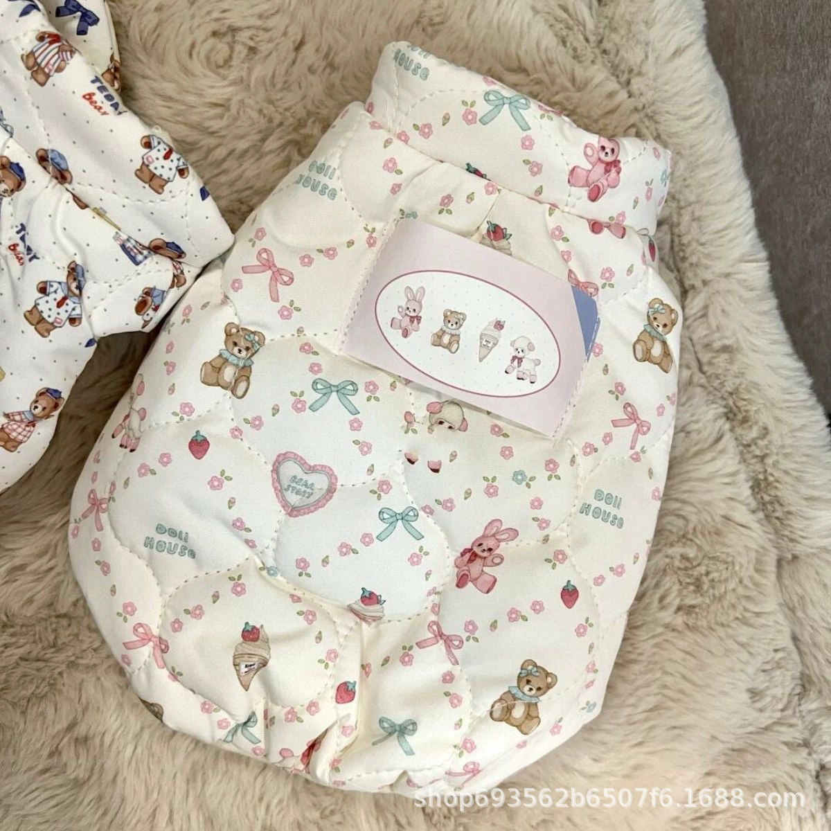 Корейская версия осенней и зимней собаки теплая хлопчатобумажная одежда для домашних животных жилет милый шнауцер Тедди Би медведь