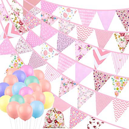 Nueva Bandera de triángulo de algodón decoración de fiesta de cumpleaños papel colorido bandera del Día de los niños Bandera de algodón bandera colgante bandera del jardín