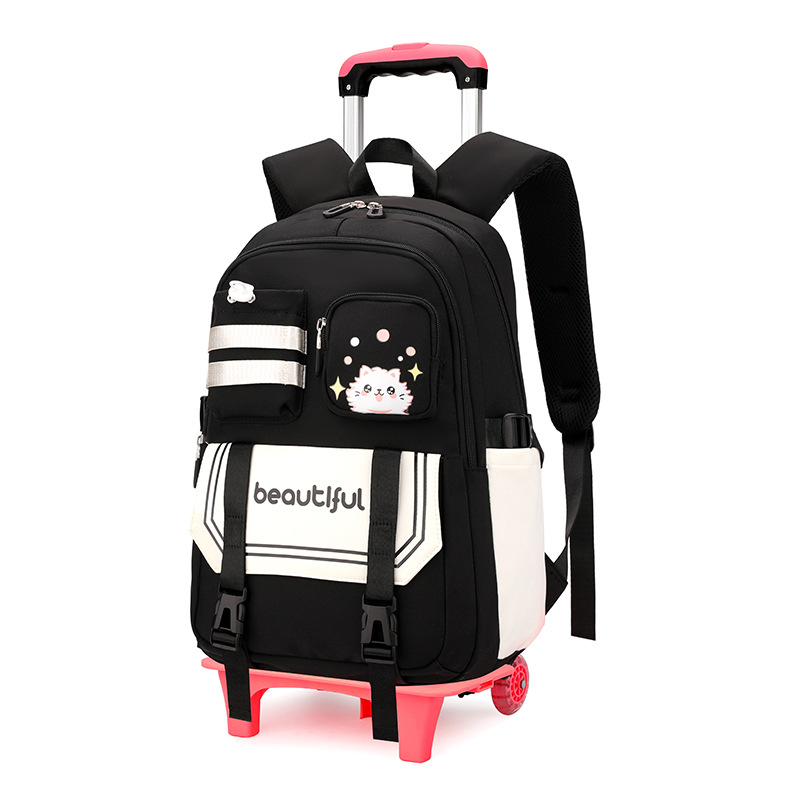 Los fabricantes venden al por mayor las mochilas escolares de trolley para estudiantes de secundaria y secundaria, mochilas de trolley de gran capacidad, bolsas de viaje con ruedas grandes transfronterizas