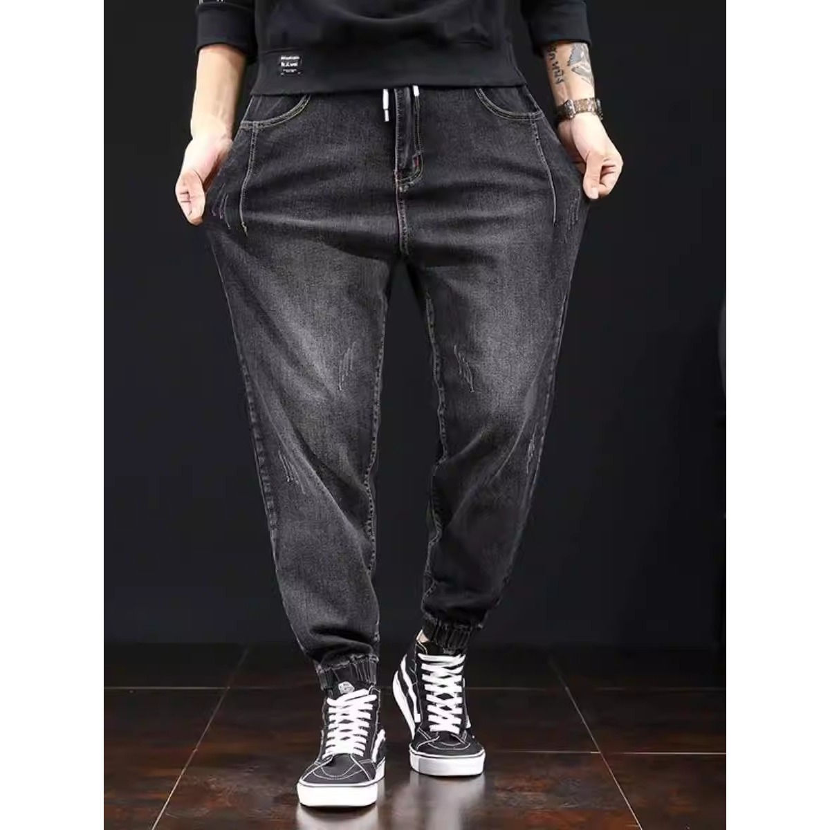 Jeans de tamaño extra, ropa casual para hombres, pantalones largos para hombres gordos, pantalones de estilo coreano, pantalones de Harlan, pantalones de hombre.