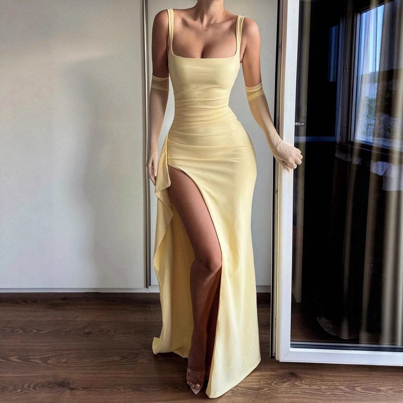 European and American Cross-Border Sexy Suspender Women's Summer Slim Backless Dress Hy406 European and American Cross-Border Sexy Suspender Women's Summer Slim Backless Dress Hy406