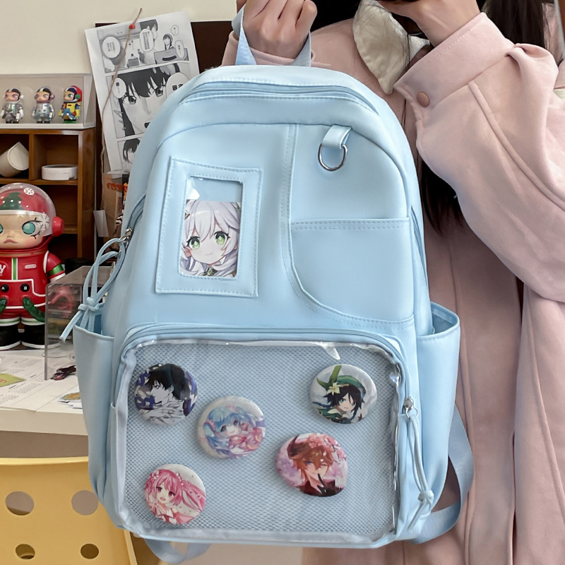 Nuevo estilo japonés en la mochila de estilo universitario bolsas escolares de estudiantes de secundaria de alto valor visual de dibujos animados transparentes lindas mochilas