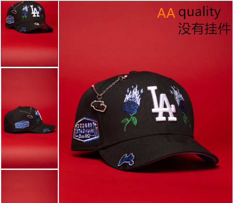 Comercio exterior transfronterizo al por mayor 2026 AA gorra de boca de pato bordado tridimensional ajustable gorra de hip-hop Yankees Dodgers