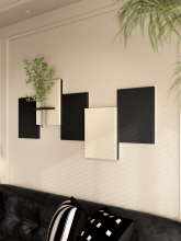 立体砂岩复古风侘寂风客厅装饰画沙发背景墙挂画绿植卧室餐厅壁灯