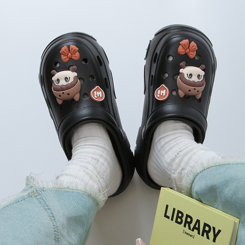 Women's Summer Outer Wear Non-Slip Shoes with a Sense of Stepping on Shit, New Eva Toe-Toe Soft Thick-Soled Sandals for Women