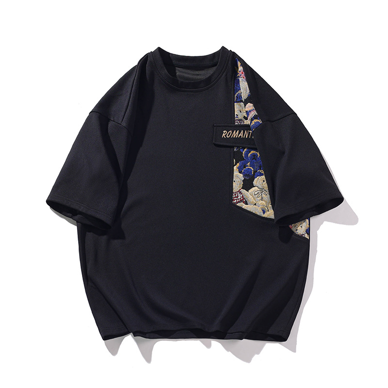 Ensemble short à manches courtes pour homme, style chinois tendance été, patchwork, coupe ample et amincissante, grandes tailles, sport décontracté_voghion.com