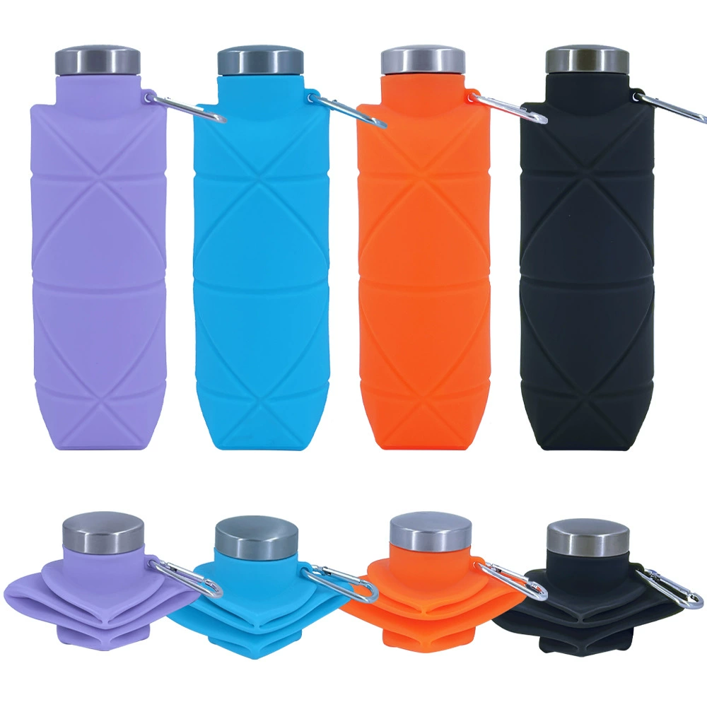 Silicone Travel Sports Bottle, 700 ml, Food‑Grade Silicone with 304 Stainless Cap, Handheld