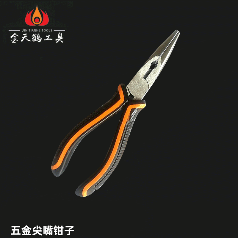 工业级6寸平嘴圆嘴尖咀钳子五金尖嘴钳子双色塑柄斜嘴钢丝钳批发