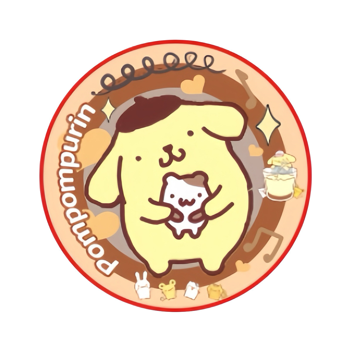 [Bolsa] dibujos animados Sanrio pequeño espejo redondo mini portátil de estaño espejo unilateral con espalda tarjeta espejo de bolsillo