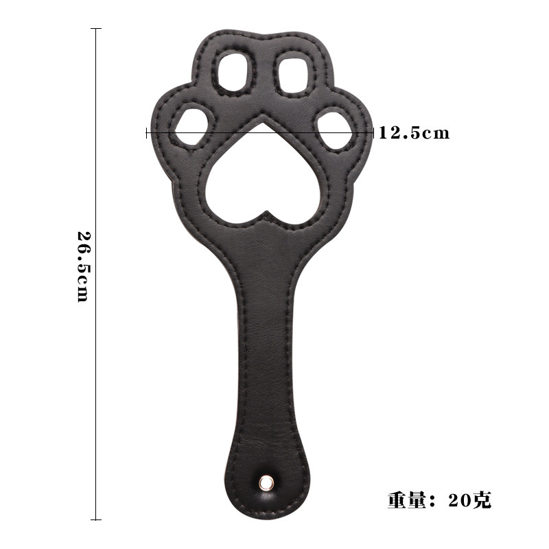 Leather Spanking Paddle with Rivets, Long Handle, Adult Sensory Play Tool — detail image 12