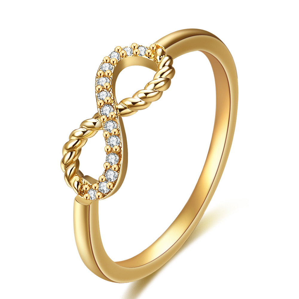 Fashion Heart Shape Copper Plating Zircon Rings 1 Piece