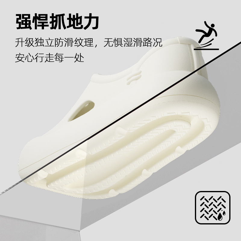 Garden Croc Shoes 2026 Verano Nuevas Mujeres Cagando Sensación Suela Gruesa Mayor Desgaste Exterior Sandalias Baotou Antideslizantes Zapatillas para Mujer
