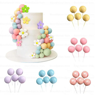 Cross-Border Popular Cake Decoration Super Hard Gold Ball Silver Ball Color Ball Baking Cake Accessories Cake Decoration Ornaments in Stock