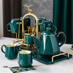 Nordic water set ceramic tray simple living room household gold coffee cup creative teapot factory wholesale