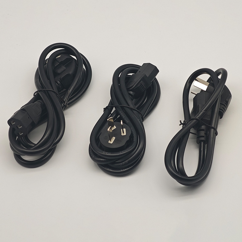 Fábrica directa de cobre puro línea de conexión final de computadora máquina de mahjong cable de enchufe de tres conectores ranura cable de alimentación universal