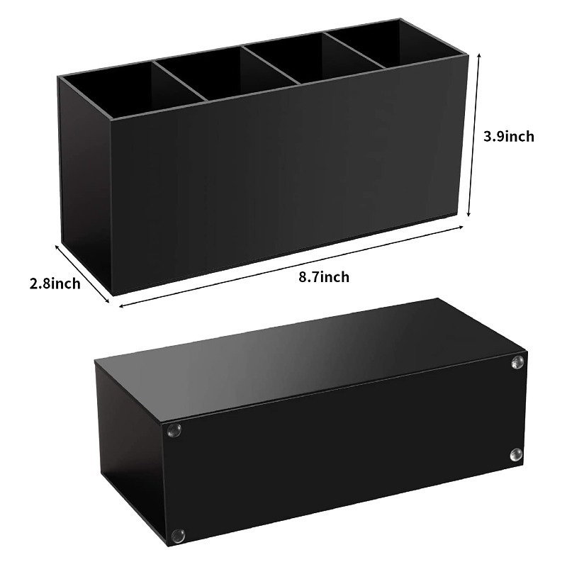 四格三格亚克力透明笔筒化妆刷筒亚克力化妆品收纳唇膏唇彩眉笔盒