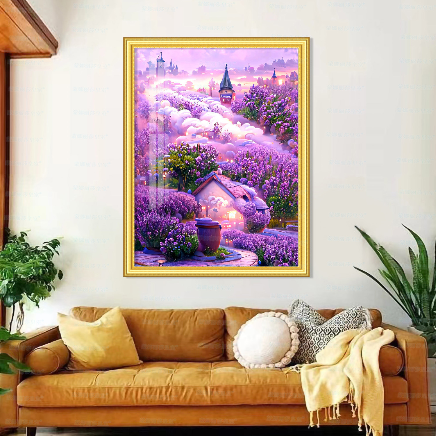 Punto de Cruz Real de la Mona Lisa, Decoración de Lavanda Hermosa de Cinco Estilos Nuevos, Bordado Hecho a Mano con 4 Hilos