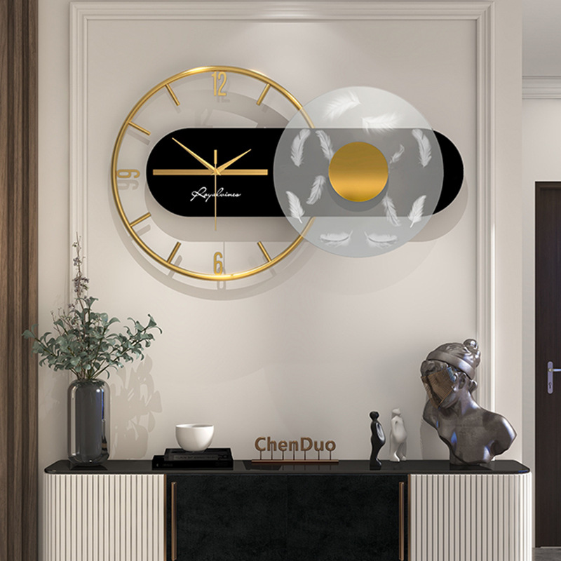 Light extravagance Wall clock modern Simplicity household decorate Pocket Watch personality fashion a living room clocks and watches Wall Clock Wall hanging