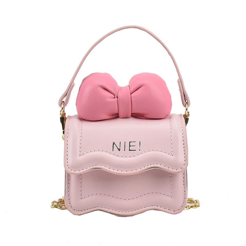 Mini shoulder bag, western style, chain strap, bow detail