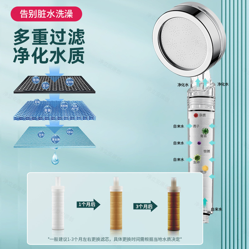 增压过滤花洒喷头热水器净水家用除氯抑菌美肤泰国旅行洗澡淋浴头|undefined