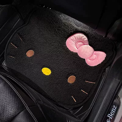 Universal Foot Pad, Car Co-Driver Plush Foot Mat - black-cat-foot-pad